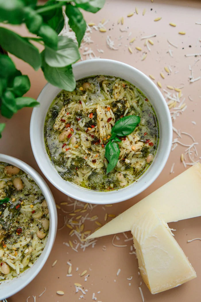 Chicken Pesto Orzo Soup