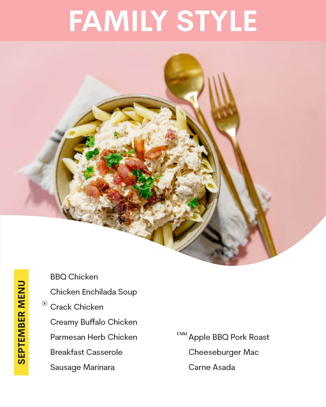September Menu (Family Style)