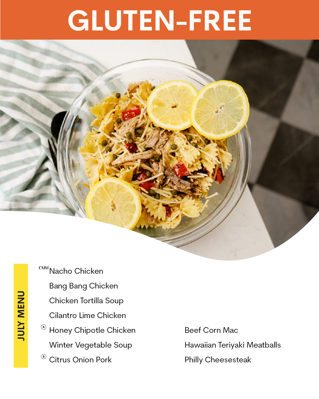 July Menu (Gluten-Free)