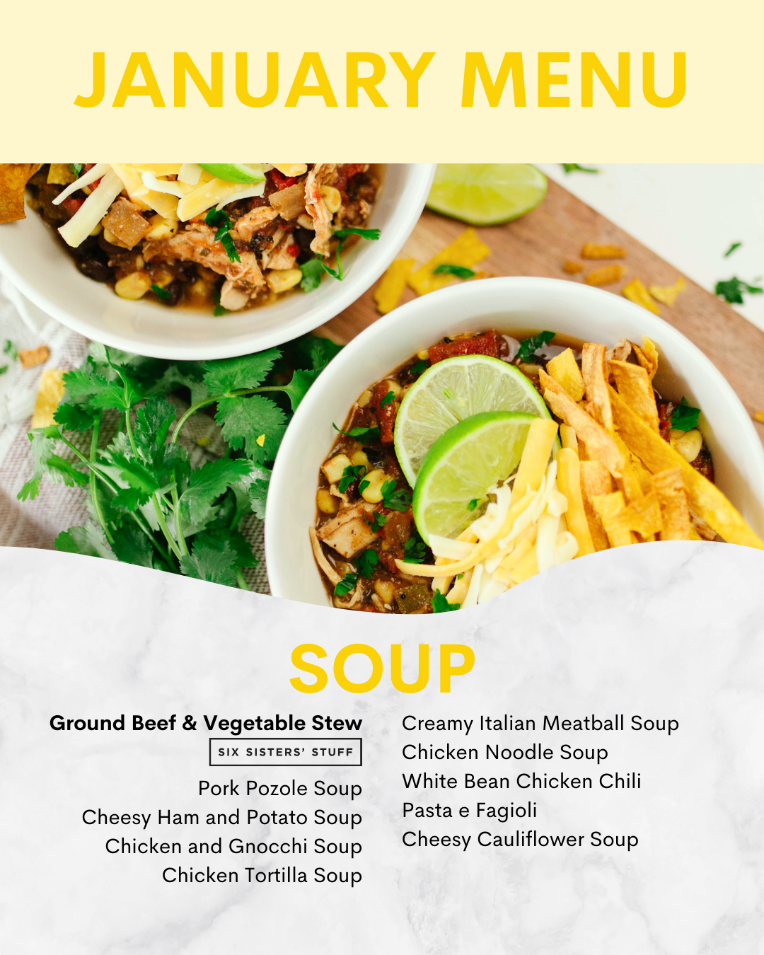 January Soup Menu