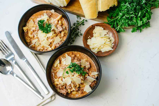 Creamy Macaroni and Beef Soup